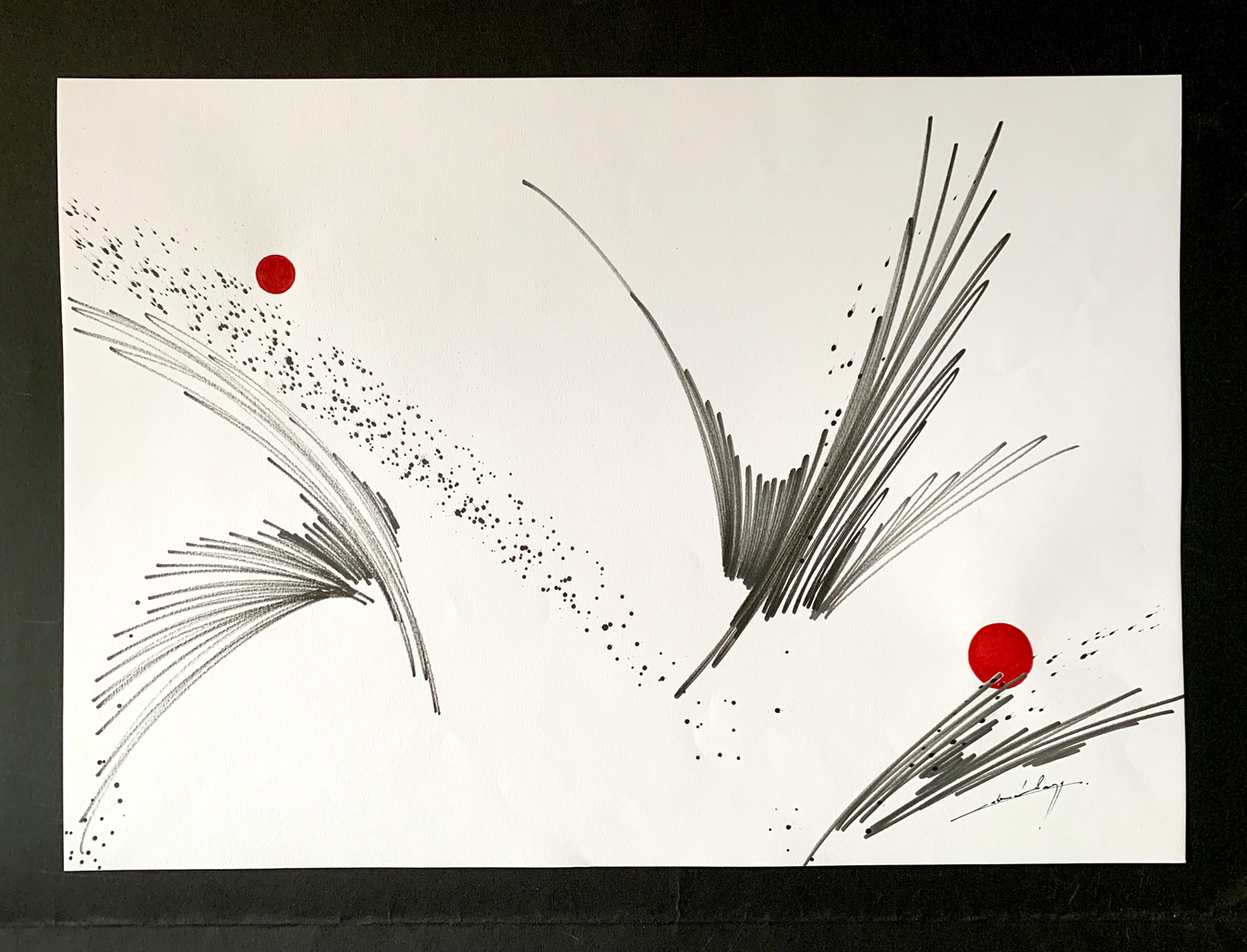 ONDES point rouge - sur papier Canson 42x59.3 cm - 11.2024 .jpg